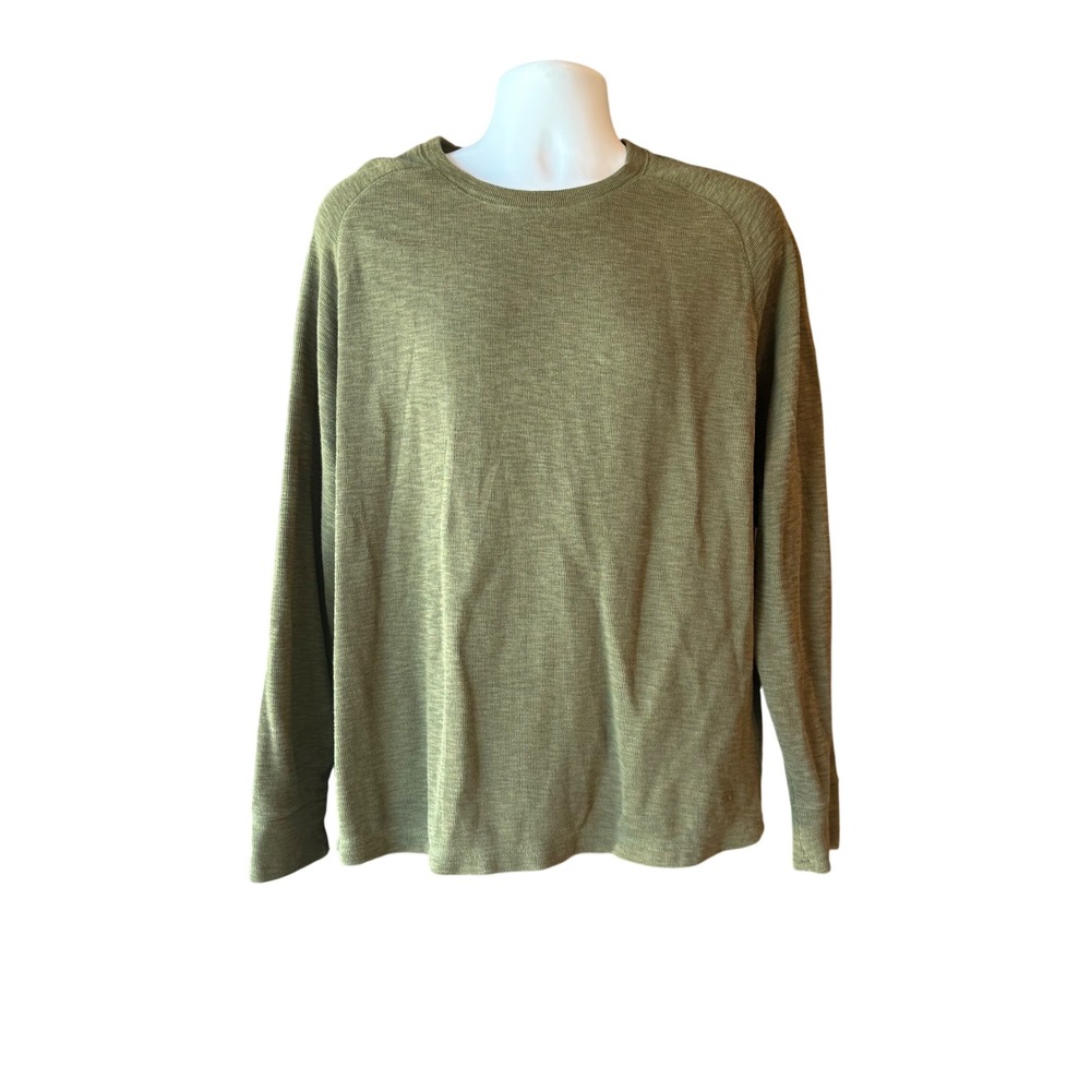 Banana Republic Olive Green Thermal Knit Long‎ Sleeve Shirt Mens Size X-Large